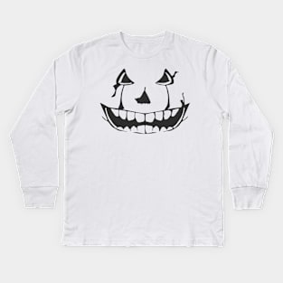 Spooky Pumpkin Face Kids Long Sleeve T-Shirt